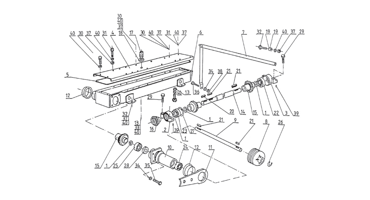 Figure K1. Main frame body and cutting units Drive